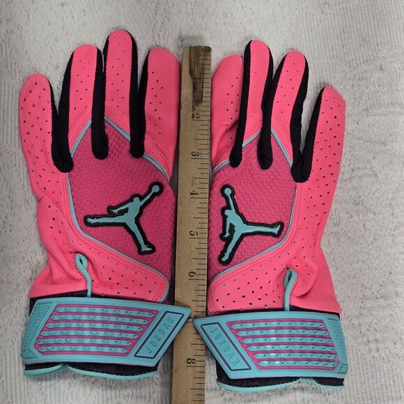 Jordan Fly Elite Batting Gloves Adult Large Pink/Turquoise Limited Edition Pair - Picture 12 of 12